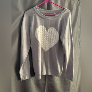 Gray Heart Pattern Women's Sweater READ NOTES